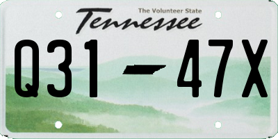 TN license plate Q3147X