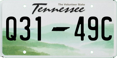 TN license plate Q3149C
