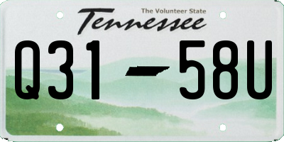 TN license plate Q3158U