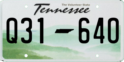 TN license plate Q3164O