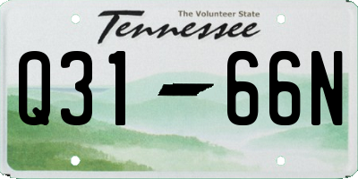 TN license plate Q3166N