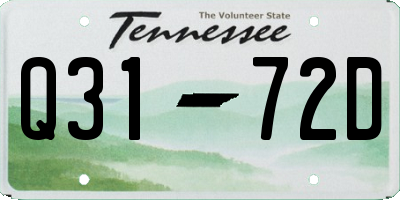 TN license plate Q3172D