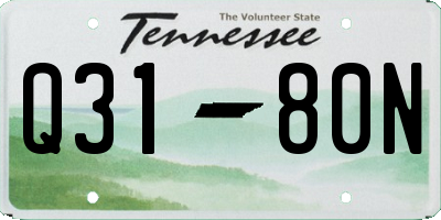TN license plate Q3180N