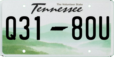 TN license plate Q3180U