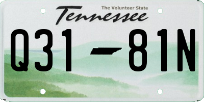 TN license plate Q3181N