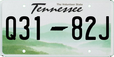 TN license plate Q3182J