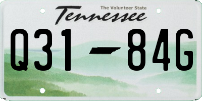 TN license plate Q3184G