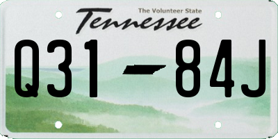 TN license plate Q3184J