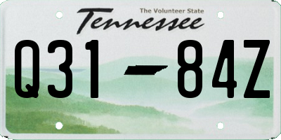 TN license plate Q3184Z