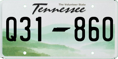 TN license plate Q3186O