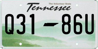 TN license plate Q3186U