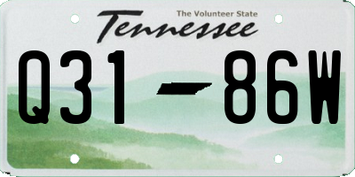TN license plate Q3186W