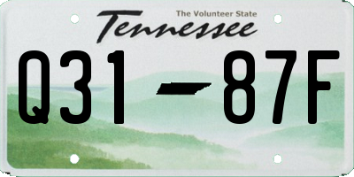 TN license plate Q3187F
