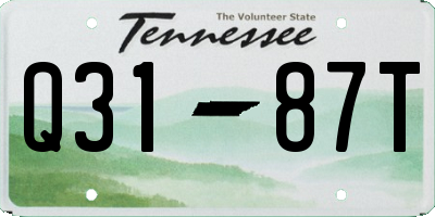 TN license plate Q3187T