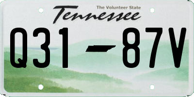 TN license plate Q3187V