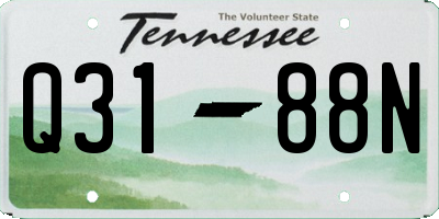 TN license plate Q3188N
