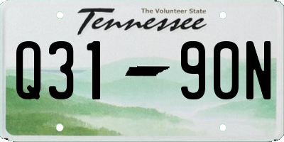 TN license plate Q3190N
