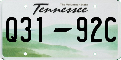 TN license plate Q3192C