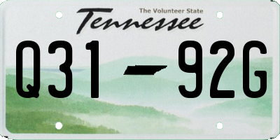TN license plate Q3192G