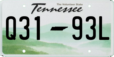 TN license plate Q3193L