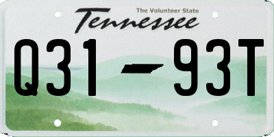 TN license plate Q3193T