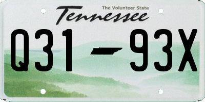 TN license plate Q3193X