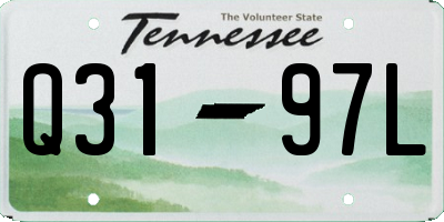 TN license plate Q3197L