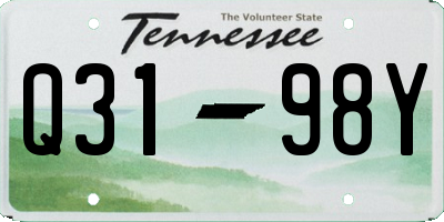 TN license plate Q3198Y