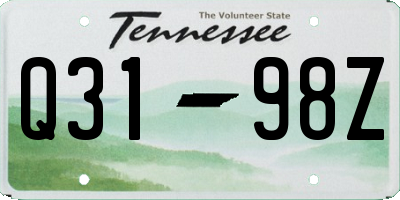 TN license plate Q3198Z