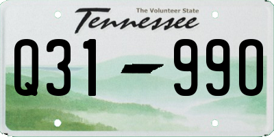 TN license plate Q3199O
