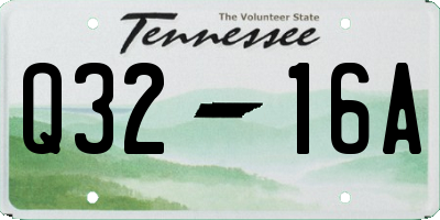 TN license plate Q3216A