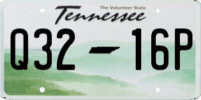 TN license plate Q3216P