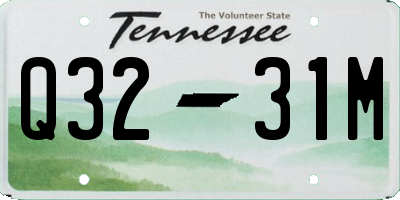 TN license plate Q3231M