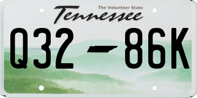 TN license plate Q3286K