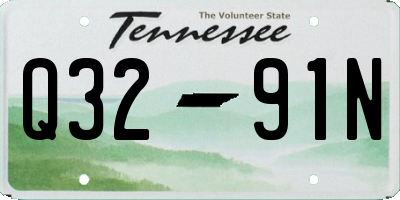 TN license plate Q3291N