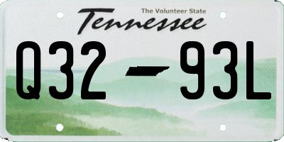 TN license plate Q3293L