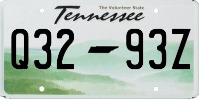 TN license plate Q3293Z