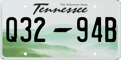 TN license plate Q3294B