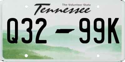 TN license plate Q3299K