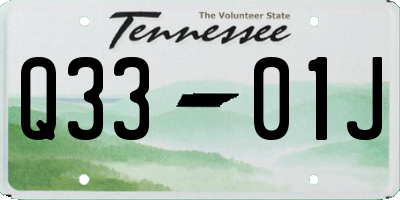 TN license plate Q3301J