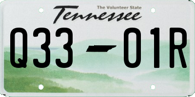 TN license plate Q3301R