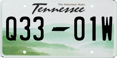 TN license plate Q3301W