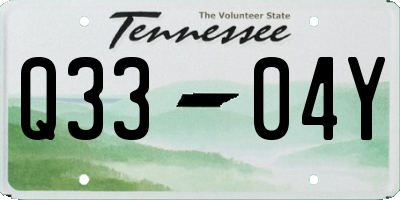 TN license plate Q3304Y