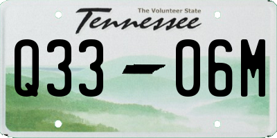 TN license plate Q3306M