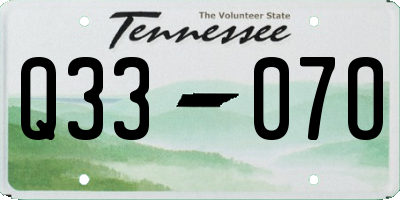 TN license plate Q3307O