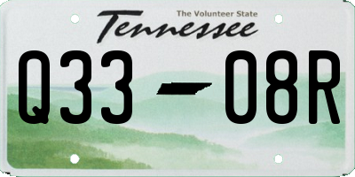 TN license plate Q3308R