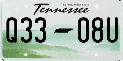 TN license plate Q3308U