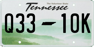 TN license plate Q3310K