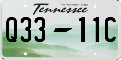 TN license plate Q3311C