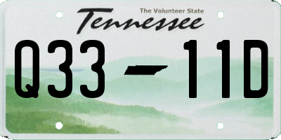 TN license plate Q3311D